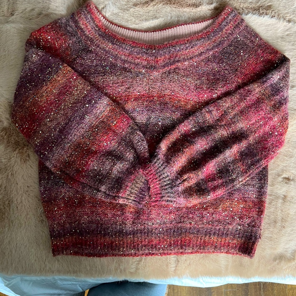 BANANA REPUBLIC Ombre Sequin Sweater size L - Picture 4 of 6